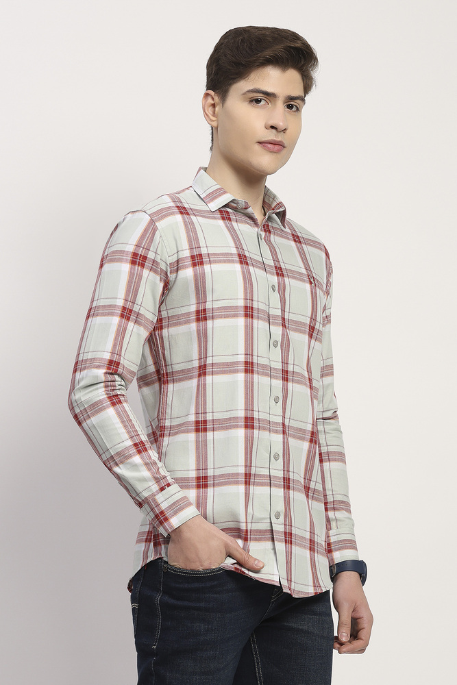 Mr. Huffman Grey Printed Formal Shirt