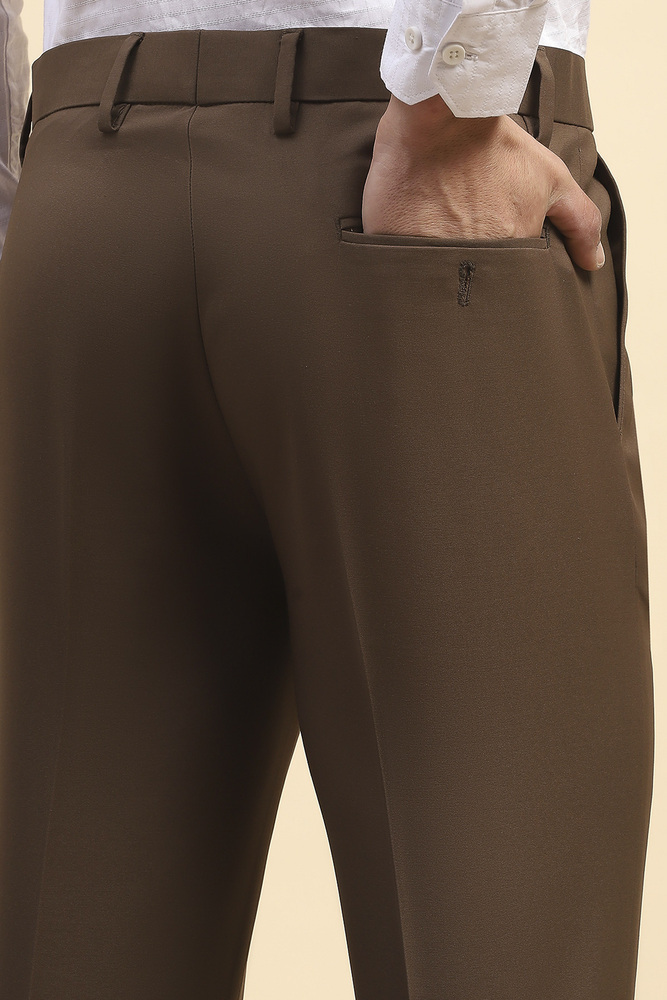 Mr.Huffman Mens Brown Formal Pants