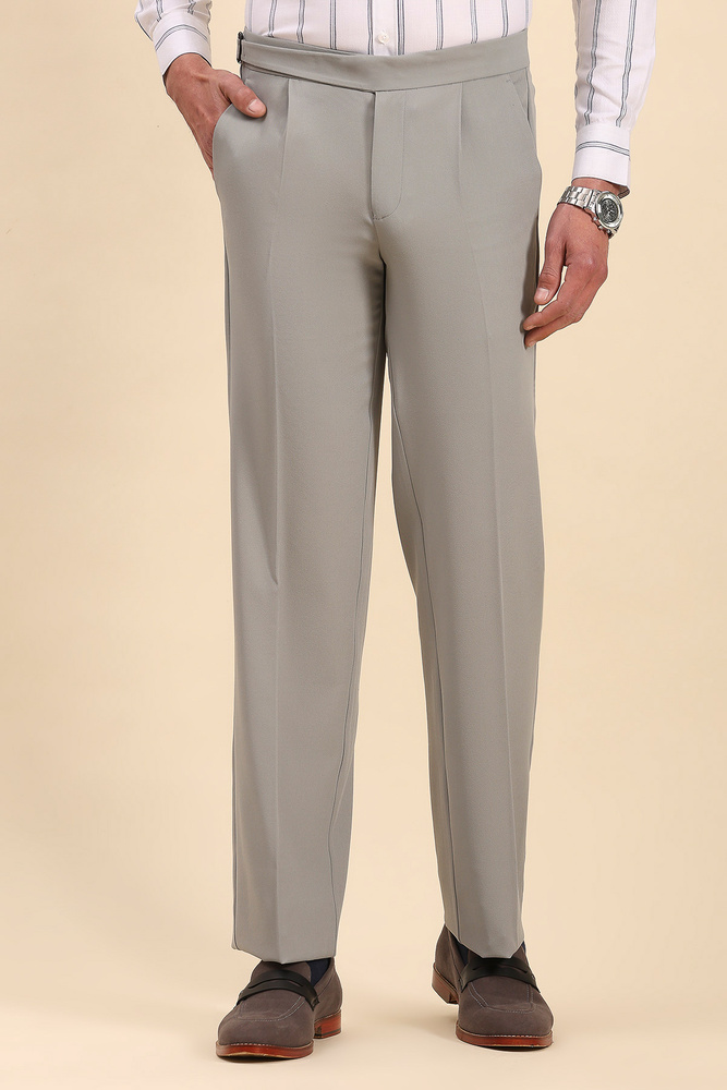 Mr. Huffman The Heritage Buckle Grey Gurkha Pant for Men
