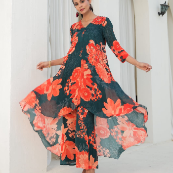 Embrace Elegance with the Pure Chinon Kurti Palazzo Pant: A Story of Transformation