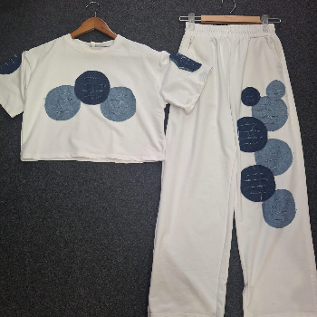 Embrace Effortless Style and Comfort with the Denim Patch Cord Set