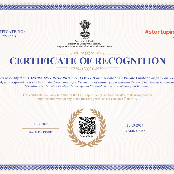 TANDRA INTERIOR PRIVATE LIMITED | Certificate of StartUp Recognition