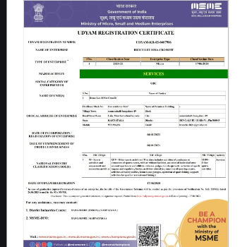 J R MANJUNATHA | UDYAM REGISTRATION CERTIFICATE