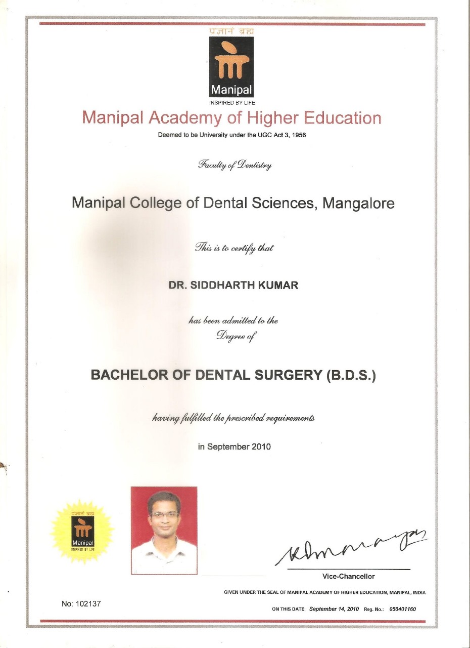 MODERN ORAL AND DENTAL CLINIC | Degree Certificate