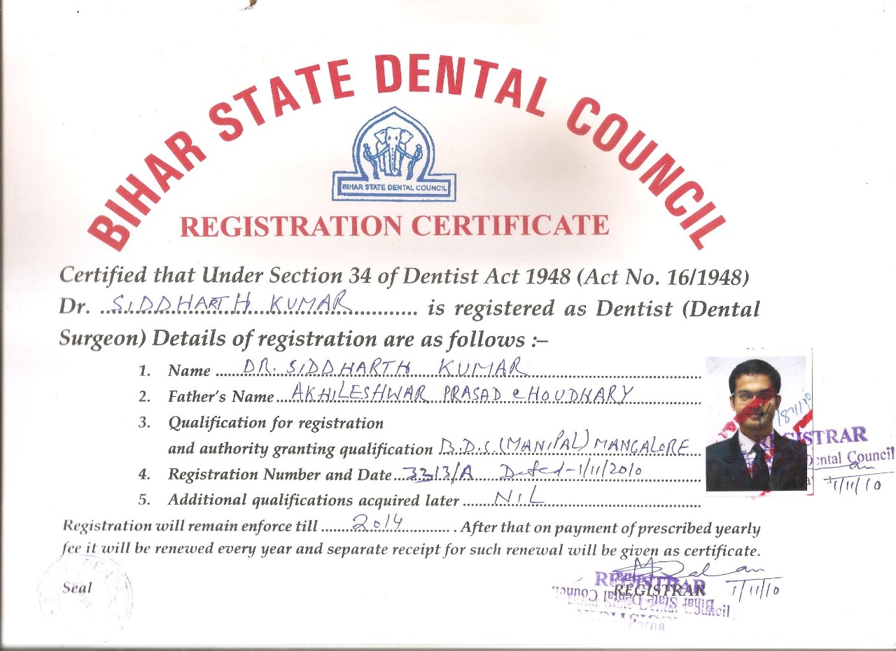 MODERN ORAL AND DENTAL CLINIC | Registration Certificate