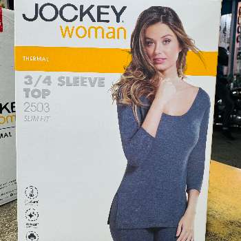 Jockey Woman 3/4 Sleeve Top 2503 Offwhite-https://s3.ap-south-1.amazonaws.com/prod-media-vyaparify-com/vcards/products/104856/product_1734793475.png Image