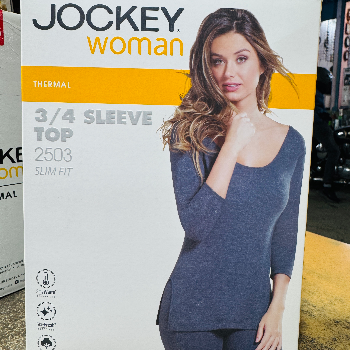 Jockey Woman 3/4 Sleeve Top 2503 Charcoal Mel-https://s3.ap-south-1.amazonaws.com/prod-media-vyaparify-com/vcards/products/104869/product_1734793814.png Image