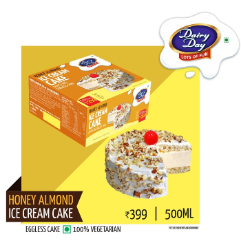  HONEY ALMOND ICE CREAM CAKE-500ml RAJESHWARI AGENCIES MIRYALAGUDA