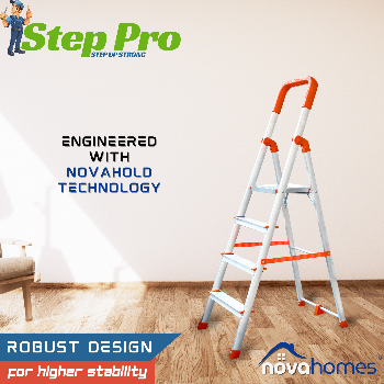 Novahomes Step Pro 4 Step Aluminum Ladder-https://s3.ap-south-1.amazonaws.com/prod-media-vyaparify-com/vcards/products/157948/product_1741344324_67cace44ae54e.png Image