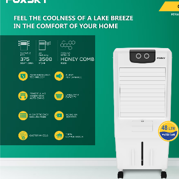 Foxsky 48 L Personal Air Cooler with Honeycomb Cooling Pads, 100% Copper Motor, 2 Year Warranty-https://s3.ap-south-1.amazonaws.com/prod-media-vyaparify-com/vcards/products/160804/product_1741520201_67cd7d49bf974.png Image