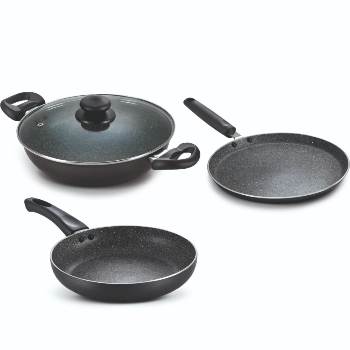  Prestige Omega Deluxe Granite Alpha 3Pcs BYK-Kadai 24cm Glass Lid+ Tawa 28cm+Fry Pan 24cm HINDUSTHAN ALLUMINIUM G T ROAD RADHA NAGAR PARA NEAR DHOLDIGHI PETROL PUMP BURDWAN