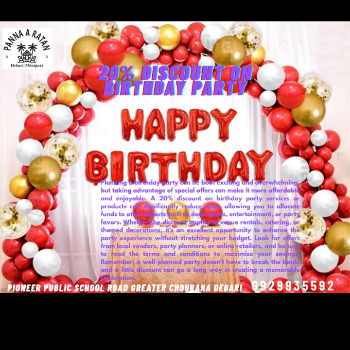  Birthday Party Venue in Debari PANNA A RATAN VILLA NEAR PACIFICHOSTEL 2 PIONEERSCHOOL ROAD GREATER CHOURAHA DEBARI