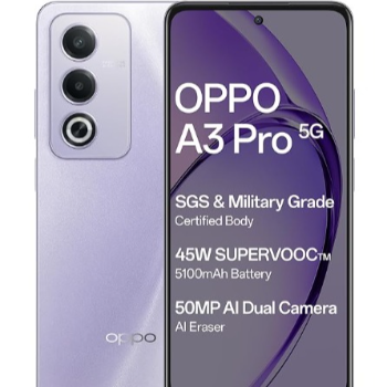  OPPO A3 Pro 5G (Moonlight Purple, 8GB RAM, 128GB Storage) LOVE MOBILES 47B Nethaji Byepass Road, Dharmapuri, Tamil Nadu, 636701