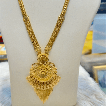Flower Haar or Divine Blossom Temple Necklace with Floral Engraved Pendant-https://s3.ap-south-1.amazonaws.com/prod-media-vyaparify-com/vcards/products/196822/product_1745493865_680a1f694398b.png Image