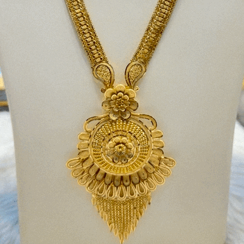 Flower Haar or Divine Blossom Temple Necklace with Floral Engraved Pendant-https://s3.ap-south-1.amazonaws.com/prod-media-vyaparify-com/vcards/products/196823/product_1745493865_680a1f6954c6d.png Image
