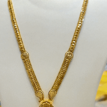 Flower Haar or Divine Blossom Temple Necklace with Floral Engraved Pendant-https://s3.ap-south-1.amazonaws.com/prod-media-vyaparify-com/vcards/products/196824/product_1745493865_680a1f695c5d9.png Image