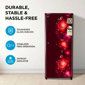 Midea 190L Direct Cool Refrigerator (2 Star, Wine Flower, Handle)-https://s3.ap-south-1.amazonaws.com/prod-media-vyaparify-com/vcards/products/216446/product_1746687651_681c56a368cca.png Image