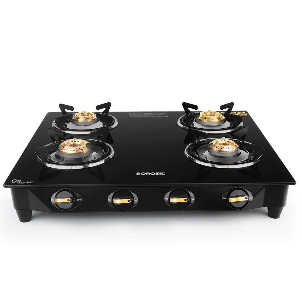 Borosil Blaze Glass-top Gas Stove, 4 Burners 6mm Toughened Glass, Heavy Brass Burners(2 years product warranty, 5 years Glass Top Warranty)-https://s3.ap-south-1.amazonaws.com/prod-media-vyaparify-com/vcards/products/229090/product_1747206368_682440e073011.png Image