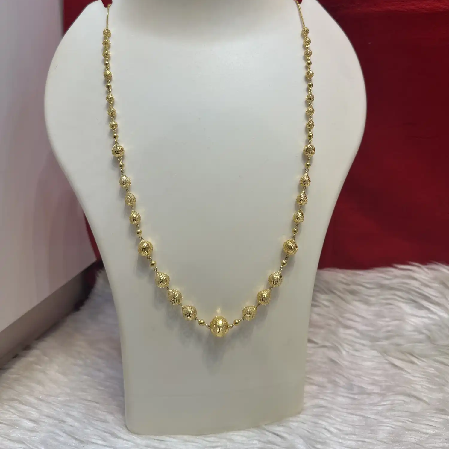  22K Gold Beaded Necklace – Traditional Design NAKODA JEWEL PARK Nurses Quarters, Shop No. 05 Shivaji Bhaji Market, Ambernath