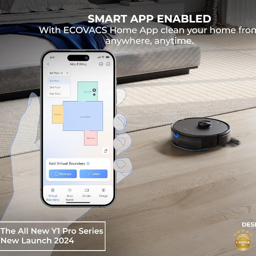 ECOVACS Deebot Y1 PRO 2-in-1 Robot Vacuum Cleaner, 2024 New Launch, 6500 Pa Powerful Suction, 5200 mAh Battery, Covers 3500+ Sq. Ft. in One Charge, Advanced Navigation Technology & True Mapping-https://s3.ap-south-1.amazonaws.com/prod-media-vyaparify-com/vcards/products/236065/product_1747406024_68274cc821a8e.png Image