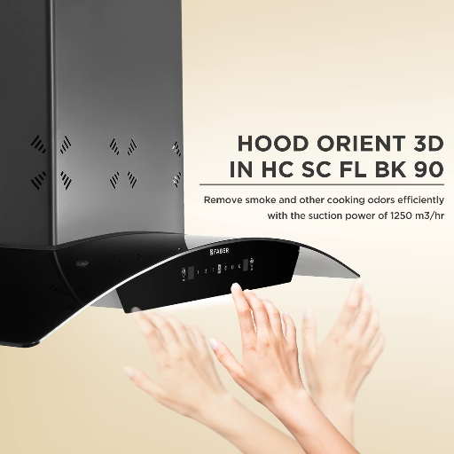 Faber 90cm 1250 m3/hr, 6 way Silent suction, Autoclean Chimney, Filterless,12Yr Warranty on Motor(2Yr Comprehensive), Autoclean Alarm, Mood Lt (HOOD ORIENT 3D IN HC SC FL BK 90,Gesture Control,Black)-https://s3.ap-south-1.amazonaws.com/prod-media-vyaparify-com/vcards/products/241092/product_1747579214_6829f14eb327b.png Image