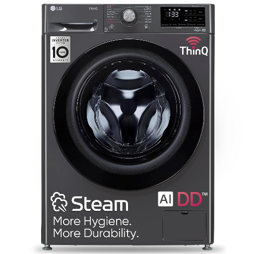 LG 7 Kg 5 Star Inverter Wi-Fi Fully-Automatic Front Load Washing Machine Appliance with In-Built Heater (FHV1207Z4M, Middle Black, AI DD Technology & Steam for Hygiene Wash)-https://s3.ap-south-1.amazonaws.com/prod-media-vyaparify-com/vcards/products/243353/product_1747663224_682b3978aa82b.png Image