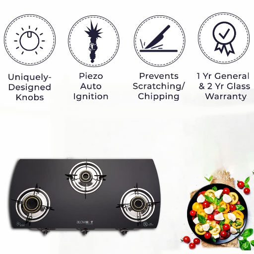 BLOWHOT Jasper 3 Burner Auto Ignition Heavy Brass BurnerGas Stove - Toughened Glass Cook Top - Stainless Steel Frame-https://s3.ap-south-1.amazonaws.com/prod-media-vyaparify-com/vcards/products/244291/product_1747720888_682c1ab84968b.png Image