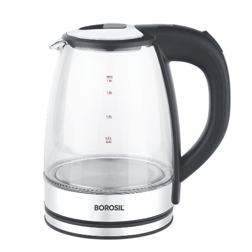 Borosil Electric Glass Kettle, Borosilicate Glass, Extra Long Cord, Dry-boil Protection, 360° Rotating Base, 1.8 L, Transparent-https://s3.ap-south-1.amazonaws.com/prod-media-vyaparify-com/vcards/products/246882/product_1747744623_682c776f53a21.png Image