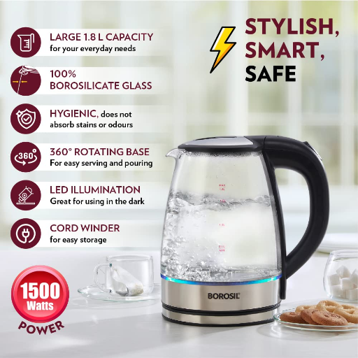 Borosil Electric Glass Kettle, Borosilicate Glass, Extra Long Cord, Dry-boil Protection, 360° Rotating Base, 1.8 L, Transparent-https://s3.ap-south-1.amazonaws.com/prod-media-vyaparify-com/vcards/products/246883/product_1747744623_682c776f5ae12.png Image