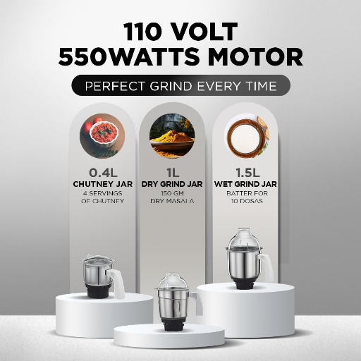 Preethi Eco Plus MG-138 110V, 550 Watt Mixer Grinder with 3 Jars (0.4L Chutney grinding Jar + 1.0L dry grinding Jar + 1.5L Wet grinding Jar, Stainless Steel) with 5 Yrs Motor warranty, White-https://s3.ap-south-1.amazonaws.com/prod-media-vyaparify-com/vcards/products/250747/product_1747917756_682f1bbcaa607.png Image