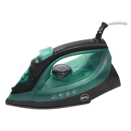 BPL 1200W Steam Iron with Anti-Drip, Anti Calcium, Spray and Steam Burst Function, Self Cleaning, 280ml Water Tank, 2 Years Warranty(BSIG20112) Green and Black-https://s3.ap-south-1.amazonaws.com/prod-media-vyaparify-com/vcards/products/250842/product_1747920346_682f25da16b1b.png Image