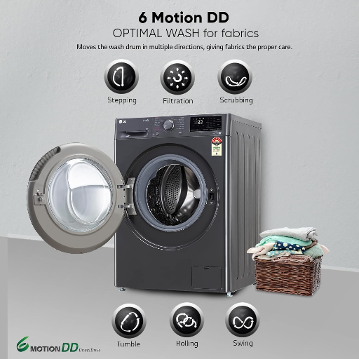 LG 9 Kg 5 Star Wi-Fi Inverter AI Direct-Drive Touch Panel Fully Automatic Front Load Washing Machine (FHV1409Z4M, Steam for Hygiene, In-Built Heater, 6 Motion DD, Middle Black)-https://s3.ap-south-1.amazonaws.com/prod-media-vyaparify-com/vcards/products/256280/product_1748089861_6831bc052f334.png Image
