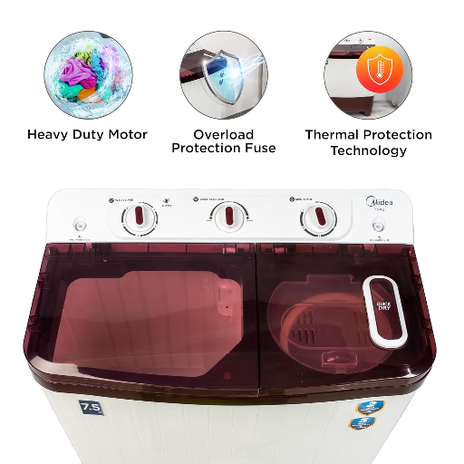 Midea 7.5 kg Semi Automatic Top Load Washing Machine, Maroon White(2 Years Warranty on product, 5 Years Warranty on Motor)-https://s3.ap-south-1.amazonaws.com/prod-media-vyaparify-com/vcards/products/256308/product_1748093842_6831cb9222dd2.png Image