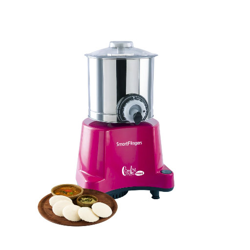 SmartFingers Comfort Plus Mini Table Top Wet Grinder 1.25 Liter, Pink With Atta Kneader-https://s3.ap-south-1.amazonaws.com/prod-media-vyaparify-com/vcards/products/256384/product_1748099554_6831e1e2edc6b.png Image