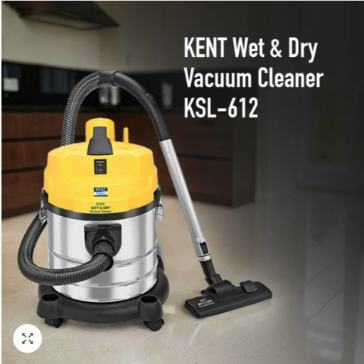 KENT Wet and Dry Vacuum Cleaner KSL 612|1200 W|Blower Function|Flexible hose|Extension tube|Crevice tool|Floor brush|Wet brush| Filter bag|20L Stainless steel body|Rubberized Wheels|Metallic Silver-https://s3.ap-south-1.amazonaws.com/prod-media-vyaparify-com/vcards/products/256394/product_1748100096_6831e400abd09.png Image