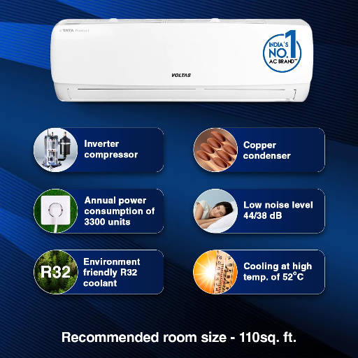 Voltas 1 Ton 3 Star, Inverter Split Air Conditioner(Copper, 4-in-1 Adjustable Mode, Anti-dust Filter, 2024 Model, 123V Vectra Elegant, White)-https://s3.ap-south-1.amazonaws.com/prod-media-vyaparify-com/vcards/products/256408/product_1748100635_6831e61be9edb.png Image