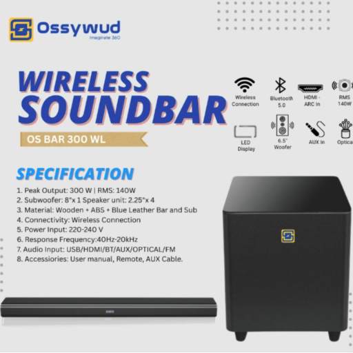 Ossywud Wireless Sub-Woofer and Sound Bar (OS BAR 300 WL)-https://s3.ap-south-1.amazonaws.com/prod-media-vyaparify-com/vcards/products/256553/product_1748156066_6832bea269c1c.png Image