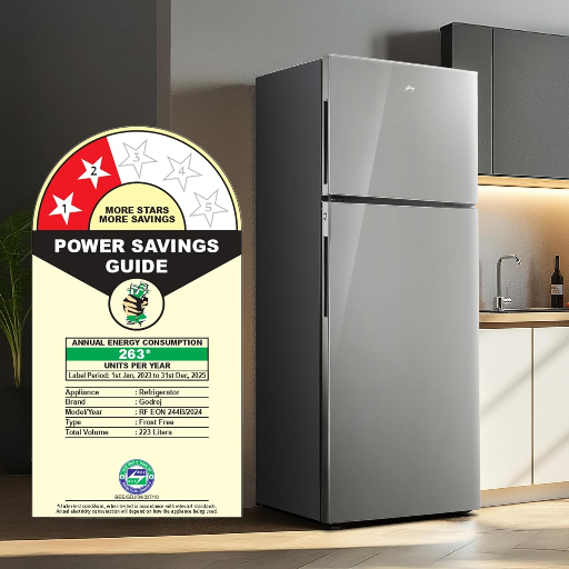 Godrej Eon Alpha 238 Litres 2 Star Frost Free Double Door Refrigerator with Cool Balance Technology (RT EONALPHA 270B RI, Steel Glow)-https://s3.ap-south-1.amazonaws.com/prod-media-vyaparify-com/vcards/products/256624/product_1748161063_6832d227560f7.png Image