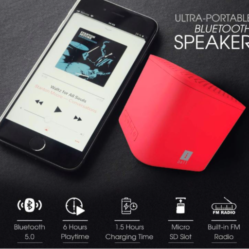 iBall Musi Play A1 Wireless Ultra-Portable Bluetooth Speakers with FM | Micro SD Card Slot & Built-in Mic (Hot Red)-https://s3.ap-south-1.amazonaws.com/prod-media-vyaparify-com/vcards/products/256829/product_1748185668_6833324486e59.png Image