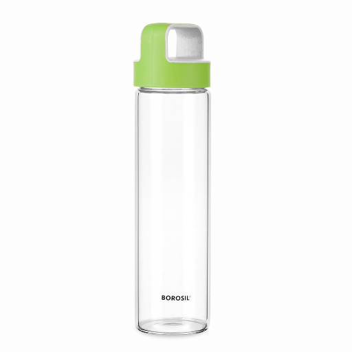 Borosil Neo Glass Water Bottle, Water Bottle for Fridge, Borosilicate Glass, Extreme Temperature Resistant, For Hot & Cold Water, Milk, Lassi, Juice, Steel Lid, 550 ml-Green-https://s3.ap-south-1.amazonaws.com/prod-media-vyaparify-com/vcards/products/257931/product_1748244110_6834168ec6356.png Image