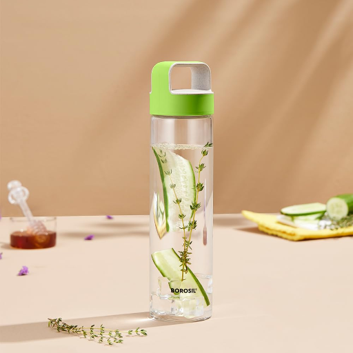 Borosil Neo Glass Water Bottle, Water Bottle for Fridge, Borosilicate Glass, Extreme Temperature Resistant, For Hot & Cold Water, Milk, Lassi, Juice, Steel Lid, 550 ml-Green-https://s3.ap-south-1.amazonaws.com/prod-media-vyaparify-com/vcards/products/257932/product_1748244110_6834168edf3d0.png Image
