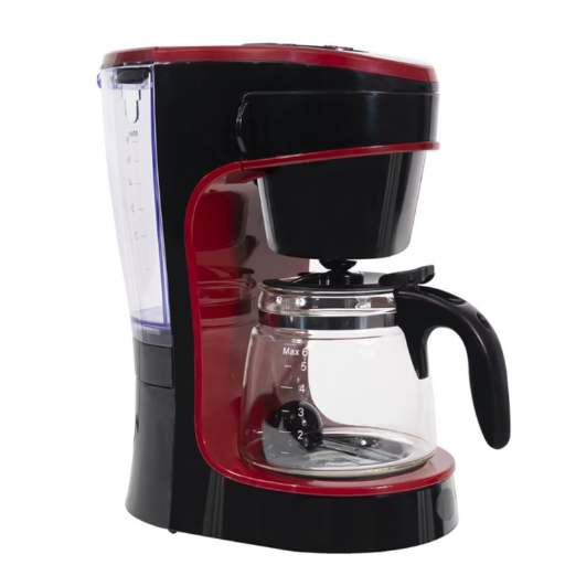BPL 720ml 750W 6-Cup Coffee Maker with Digital Display with Timer, Removable Filter, Glass Carafe Jar, Water level Indicator, 2 Years Warranty, Black & Cherry Maroon-https://s3.ap-south-1.amazonaws.com/prod-media-vyaparify-com/vcards/products/257996/product_1748245244_68341afcc5cb0.png Image