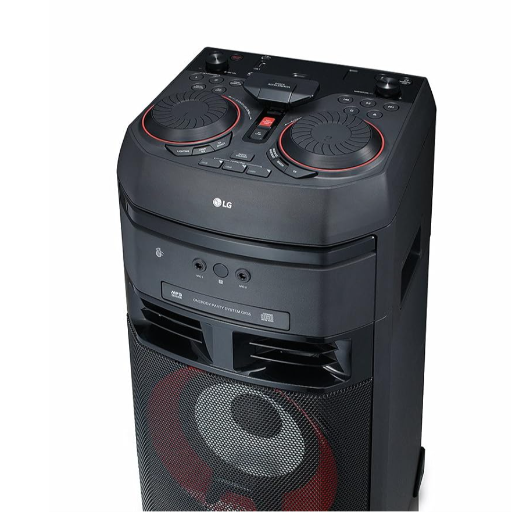 LG OK55 500W, for Karaoke Playback, Recording, Echo Effects and Vocal Effects, DJ Effects, DJ Wheel, DJ Loop, Party Thruster, DJ Pad and Multi-Color Lighting, Bass Blast, XBOOM App (Black)-https://s3.ap-south-1.amazonaws.com/prod-media-vyaparify-com/vcards/products/258937/product_1748260525_683456adcc9b6.png Image