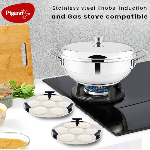 Pigeon by Stovekraft Steelo Multipurpose Stainless Steel Kadai 5L, 280mm with Stainless Base (Silver)-https://s3.ap-south-1.amazonaws.com/prod-media-vyaparify-com/vcards/products/259012/product_1748262284_68345d8c816c2.png Image
