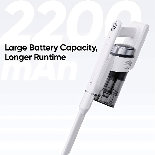 realme TechLife RMT2014 Cordless Vacuum Cleaner with 140W Powerful Suction, HEPA Filtration, 2200mAh Battery, 40-Minute Runtime, Motorized Floor Brush & Multiple Attachments (White)-https://s3.ap-south-1.amazonaws.com/prod-media-vyaparify-com/vcards/products/259140/product_1748266848_68346f60e5f2e.png Image