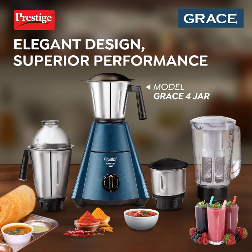 Prestige Grace 750W 4 Jars Mixer Grinder with 3 Stainless Steel Jars & 1 Juice Extracter Jar-https://s3.ap-south-1.amazonaws.com/prod-media-vyaparify-com/vcards/products/273521/product_1748959514_683f011a54a42.png Image