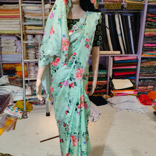  Digital print saree SATISH CHAND C O MAHAKAL SADI  AND VASTRA BHANDAR  GIRRAJ MARKET KUMHER TIRAHA NADBAI