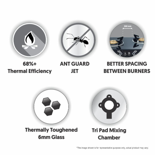 Preethi Alya Glass Top 2 Burner Gas Stove, Manual Ignition, Black with Bati Stand GTS411-https://s3.ap-south-1.amazonaws.com/prod-media-vyaparify-com/vcards/products/296680/product_1750517088_6856c5602ac8b.png Image