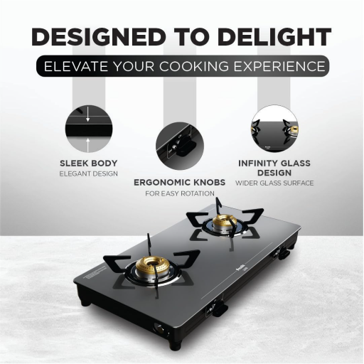 Preethi Luxe 2 Burner Glass Top Gas Stove With Driptray Less Infinity Design, 5 Year Warranty on Glass & Burner, Manual Design-https://s3.ap-south-1.amazonaws.com/prod-media-vyaparify-com/vcards/products/296686/product_1750517214_6856c5de065eb.png Image