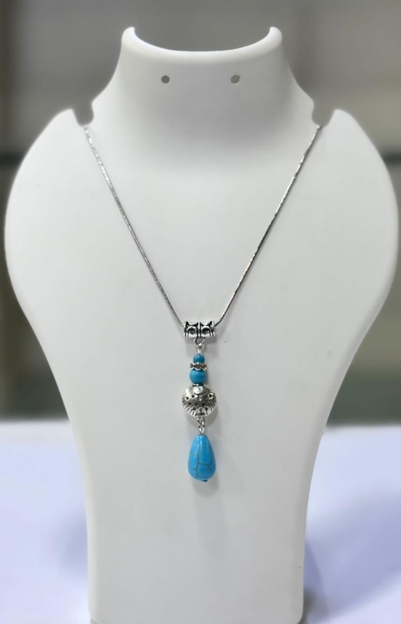  Blue Beads Pendant Necklace MEGHNA NOVELTIES 1161, Budhwar Peth, Tulshibag